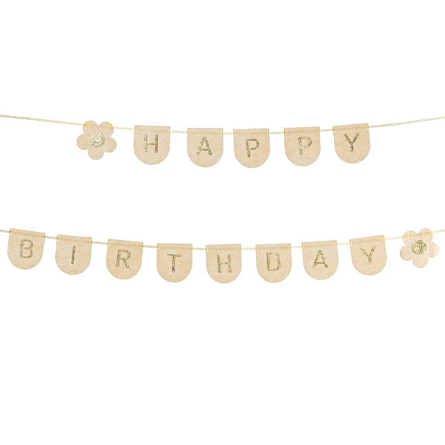 Stoffen Slinger - Happy Birthday & Madeliefjes