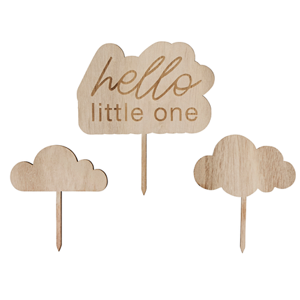 Houten Hapjesversiering - Hello Little One