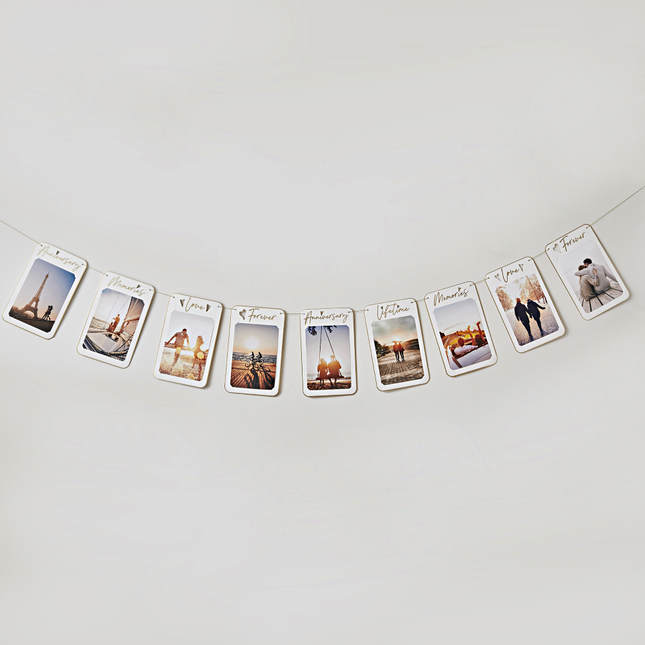 fotoslinger personaliseerbaar goud en wit