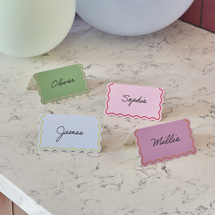 tafelkaartjes multicolor pastel swirl