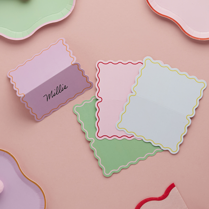 tafelkaartjes multicolor pastel swirl