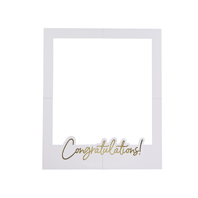 Wit foto frame met gouden tekst congratulations