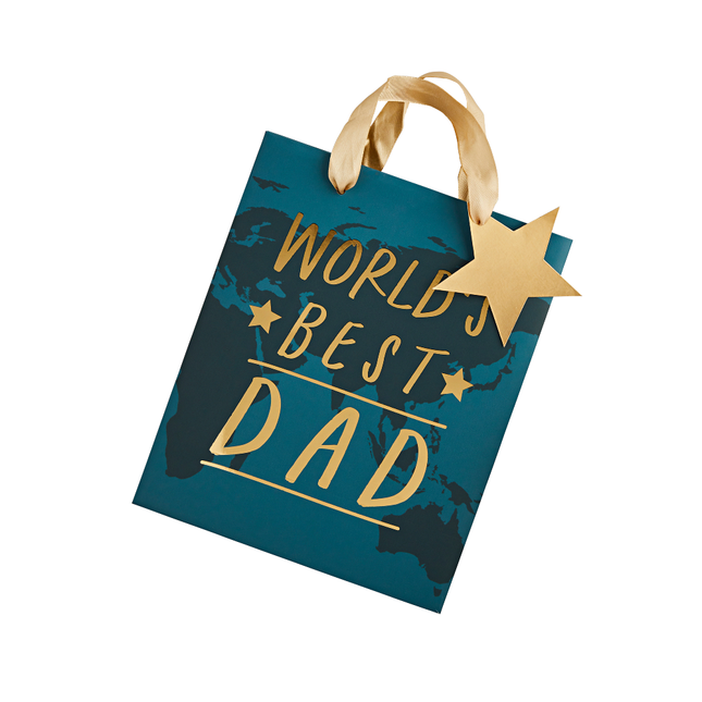 Cadeautas vaderdag met de gouden tekst worlds best dad