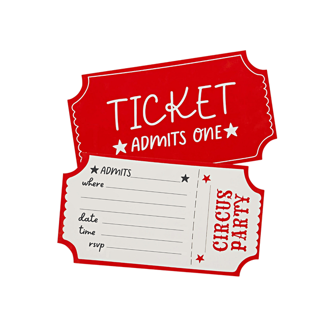 uitnodigiing ticket circus feestje