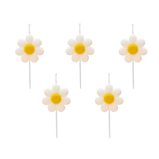 taart kaarsjes madeliefjes