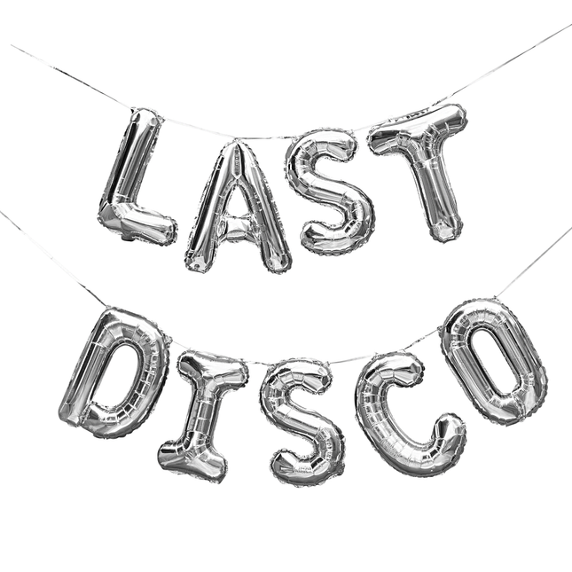 zilveren ballonslinger last disco