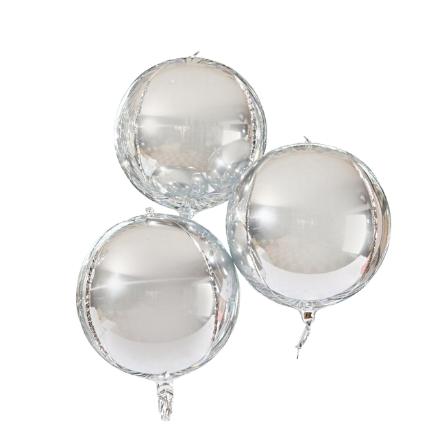 zilveren orb ballonnen
