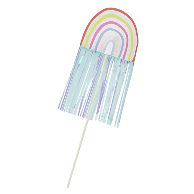 Toverstokje met regenboog en iridescent tassels