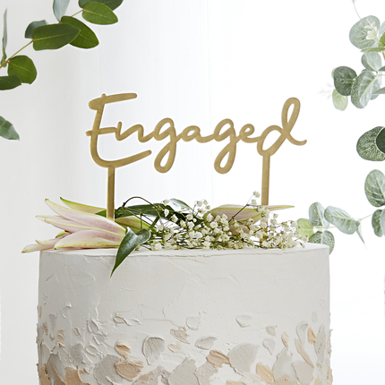 engaged gouden taart versiering