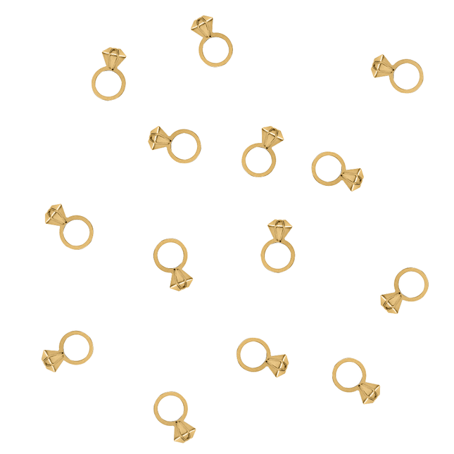 confetti gouden trouwringen