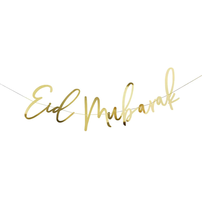 Gouden slinger met de tekst Eid Mubarak