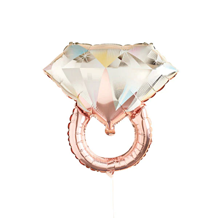 Rose gouden folieballon in de vorm van een ring