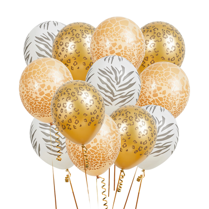 Ballonnen met zebra, tijger en giraffeprint