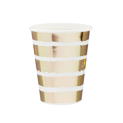 gouden bekers met witte strepen en mirror effect