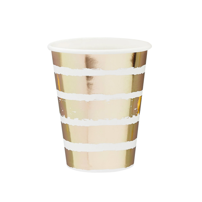 gouden bekers met witte strepen en mirror effect