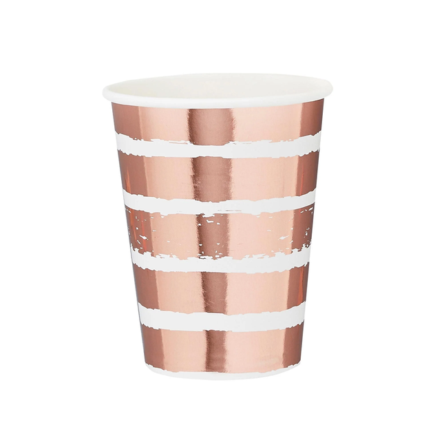 beker met rose gouden strepen