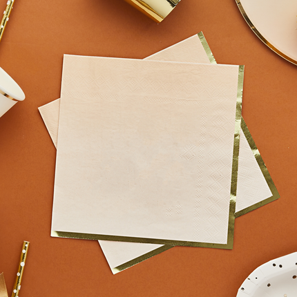perzik en gouden ombre metallic servetten