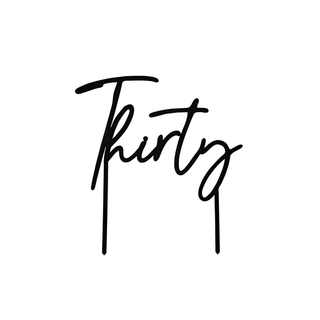 zwarte taartversiering thirty