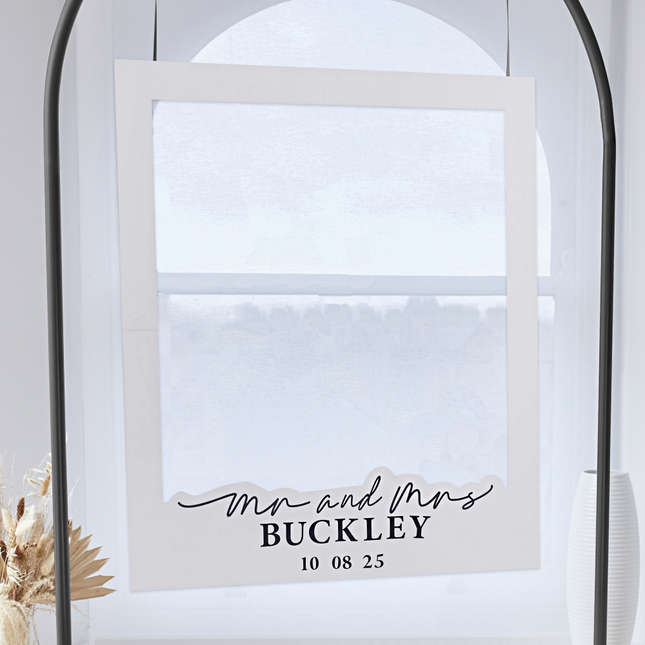 personaliseerbaar foto frame wit met zwart