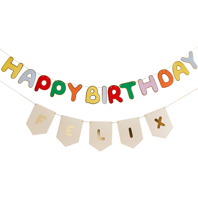 Aanpasbare Slinger - Happy Birthday Multicolor