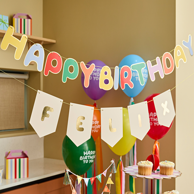 Aanpasbare Slinger - Happy Birthday Multicolor