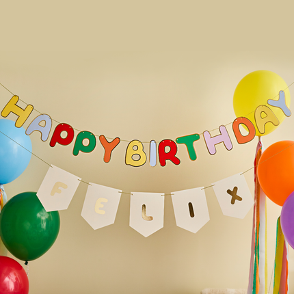 Aanpasbare Slinger - Happy Birthday Multicolor