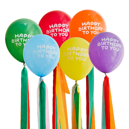 Multicolor Ballonnen met Tassels - Happy Birthday