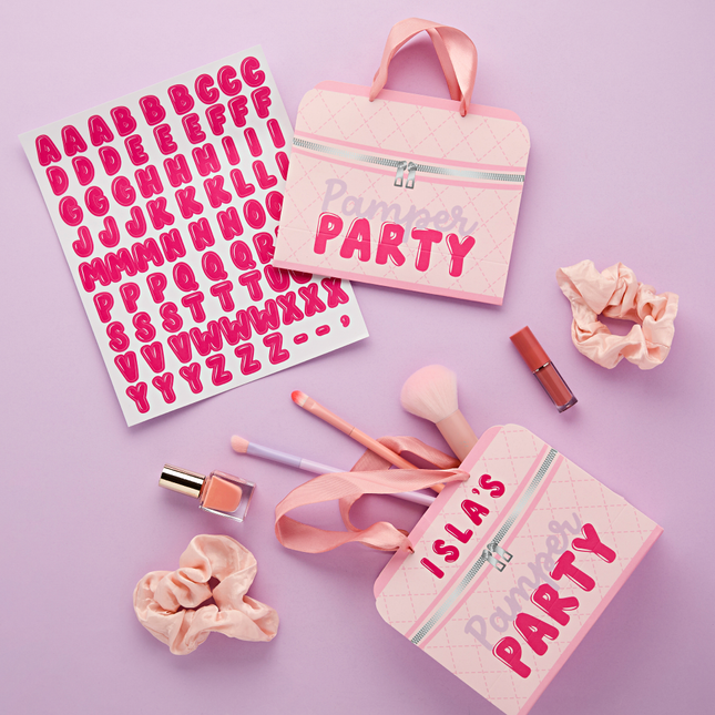 personaliseerbare cadeautasjes pamper party lichtroze