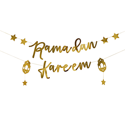 Gouden slinger met de tekst ramadan kareem