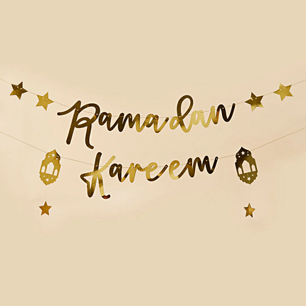 Gouden slinger met de tekst ramadan kareem