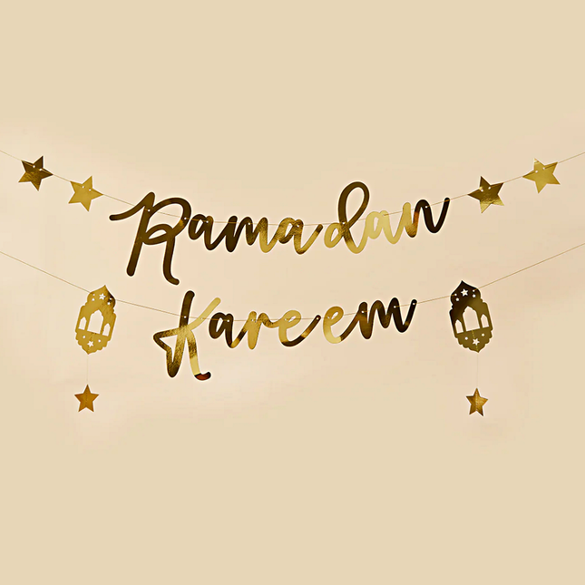 Gouden slinger met de tekst ramadan kareem