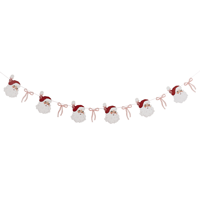 slinger met kerstmannen en roze strikjes