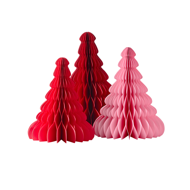 roze kerstbomen