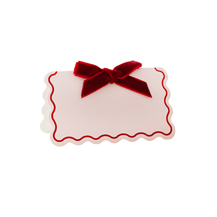 tafelkaartjes roze met rode strik