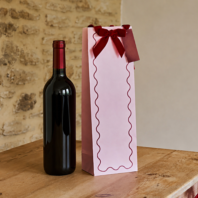 Cadeautas - Roze met Rode Strik