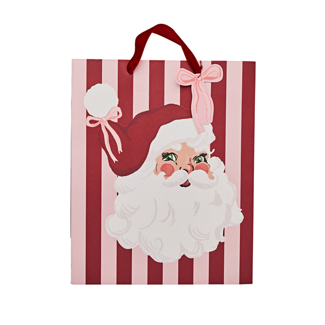 Cadeautas Kerstman - Roze & Rode Strepen