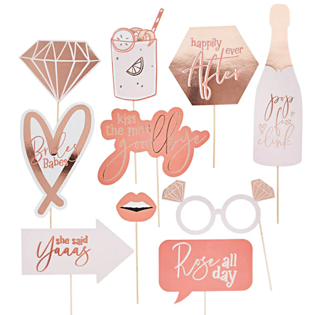 Lichtroze en rose gouden foto accessoires