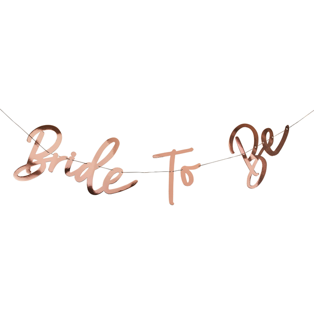 Rose gouden letterbanner met de tekst bride to be