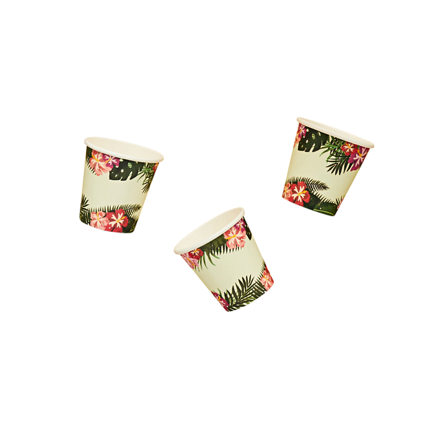 shotglaasjes tiki tropisch met bloemen en bladeren