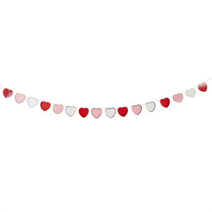 Slinger met roze, rode en witte hartjes