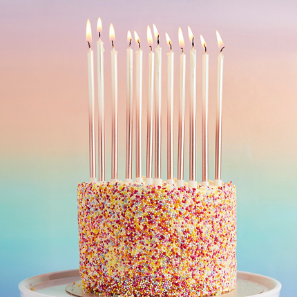 Taart Kaarsen Ombre Rosé Goud – 12 stuks