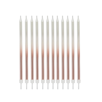 Taart Kaarsen Ombre Rosé Goud – 12 stuks