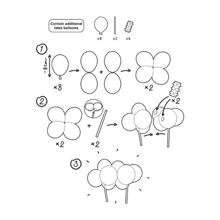 Instructie zelf maken ballonnenboog voor een taart