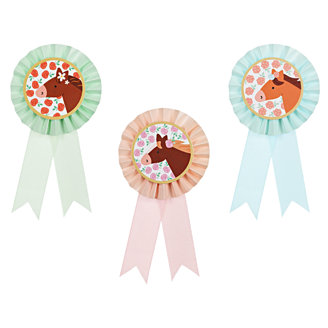 buttons met paarden erop in de vorm van een medaille