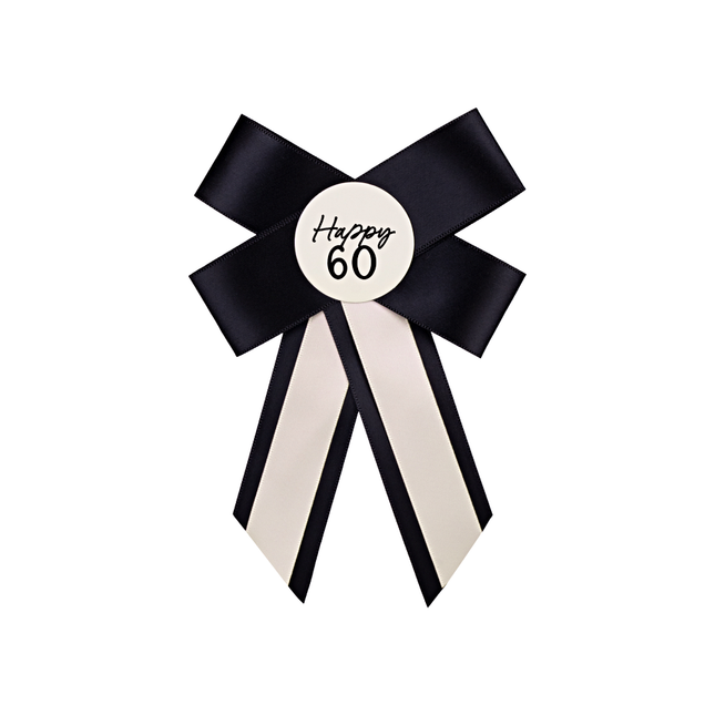 zwart met creme strik happy 60