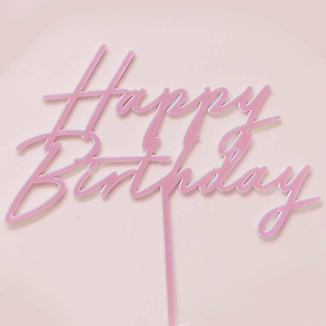 roze happy birthday taartversiering