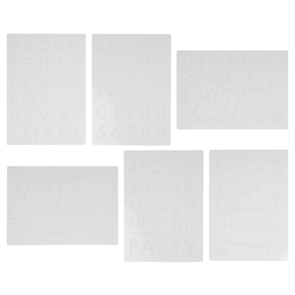 Stencils Verjaardag - 6 stuks