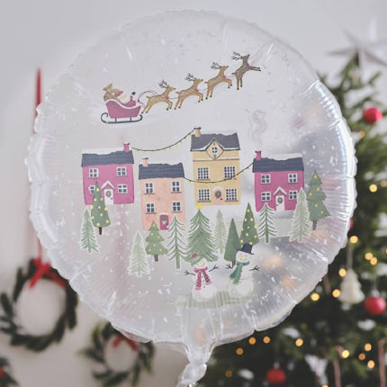 Folieballon met kersdorp erop