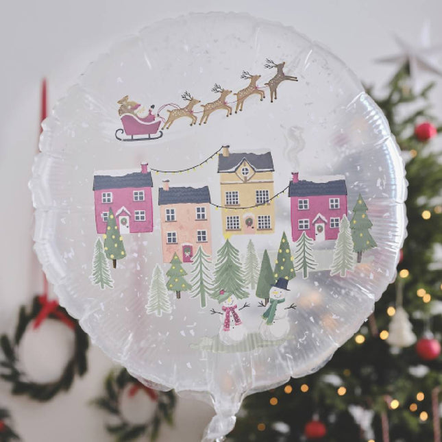 Folieballon met kersdorp erop