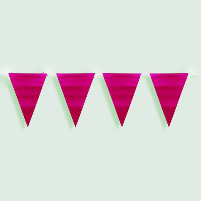 Magenta kleurige vlaggetjes met metallic afwerking
